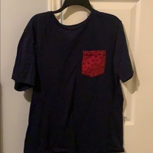 Blue Tee with Bandana Pocket